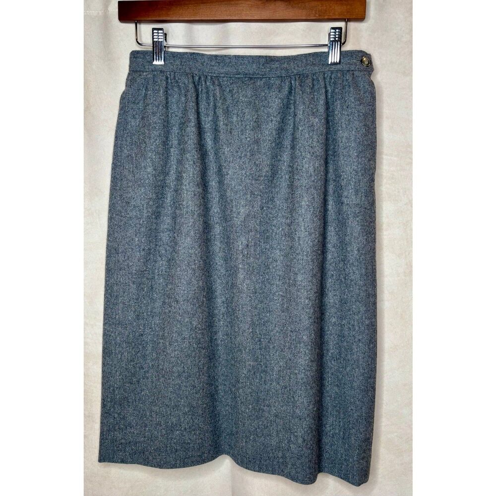 Vintage Pendleton Wool Skirt Gray Knee Length USA Made Size 10 Classic